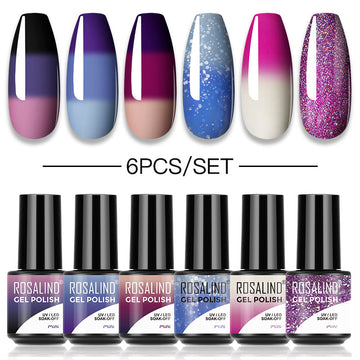 ROSALIND Mini Soak Off Gel Polish Set 6PCS Set Bright For Nail Art Design LED/UV Lamp